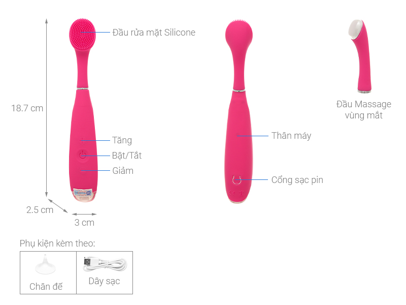 Máy rửa mặt và massage vùng mắt Rio Beauty FARA