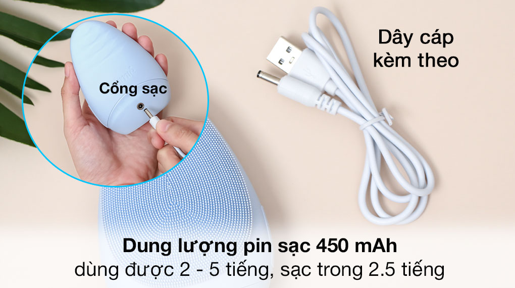 Máy rửa mặt và massage Emmié Sky Blue