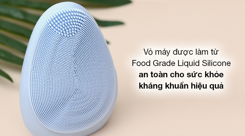 Máy rửa mặt Emmié Facial Cleansing Brush Sky Blue - Bề măt phủ chất liệu Silicone tiên tiến - Food Grade Liquid Silicone