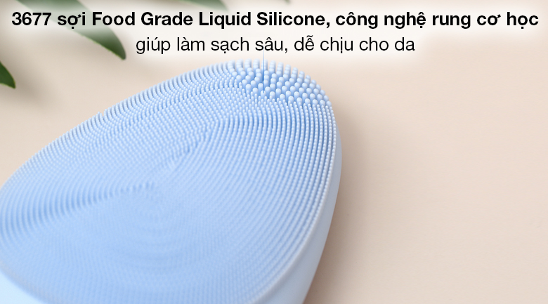 Máy rửa mặt Emmié Facial Cleansing Brush Sky Blue - Có 3677 sợi Food grade Liquid Silicone