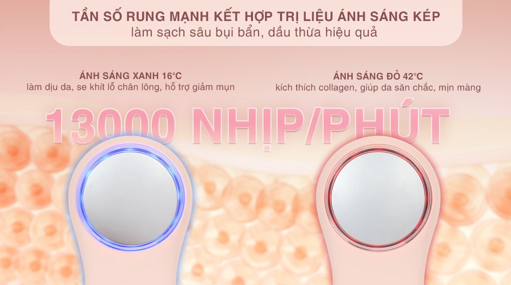 Máy rửa mặt và massage Halio 5 in 1 Peach Fuzz