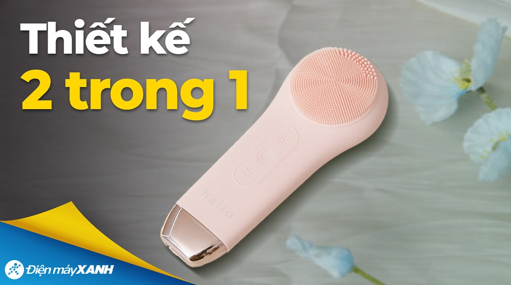 Máy rửa mặt và massage Halio 5 in 1 Peach Fuzz