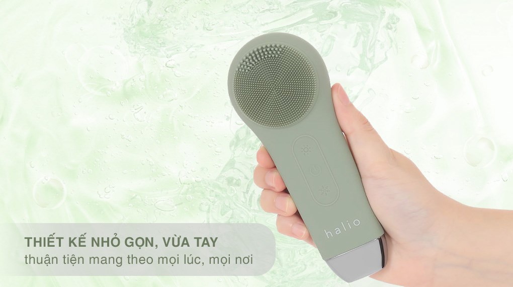 Máy rửa mặt và massage Halio 5 in 1 Sage Green