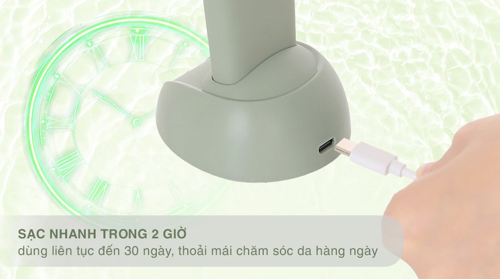 Máy rửa mặt và massage Halio 5 in 1 Sage Green