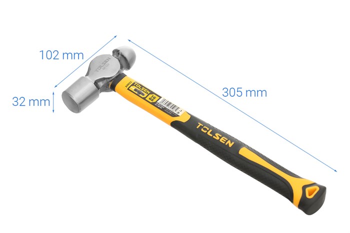 Búa đầu tròn thép cán nhựa Tolsen 25022 Màu Đen - Vàng