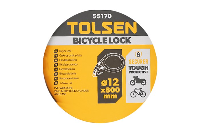 Ổ khóa dây 80 cm Tolsen 55170 Màu Đen