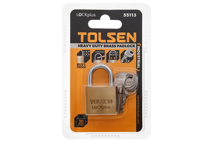 Ổ khóa đồng 30 mm Tolsen 55113 Màu Đen - Cam
