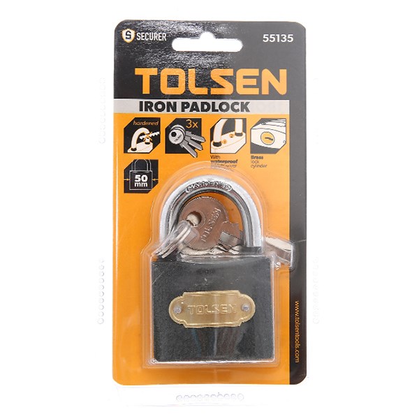 Ổ khóa sắt đen 50 mm Tolsen 55135