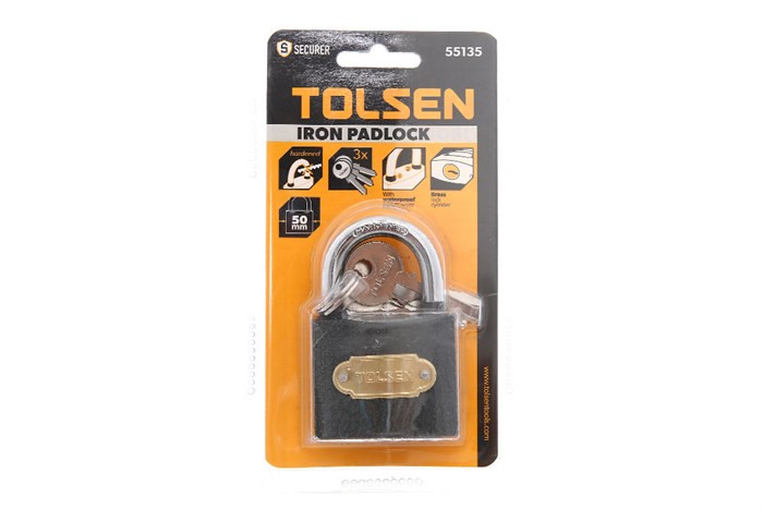 Ổ khóa sắt đen 50 mm Tolsen 55135 Màu Đen