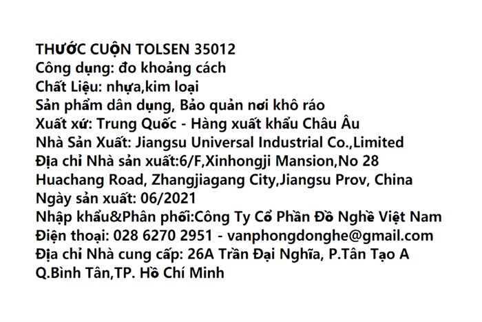 Thước cuộn dây thép Tolsen 35012 7.5m