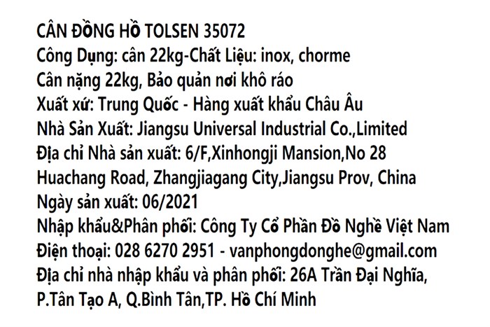 Cân cầm tay Tolsen 35072 22 kg