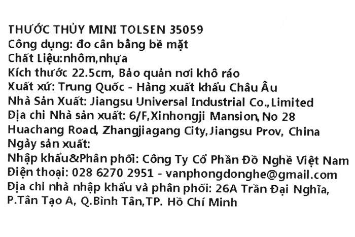 Thước thủy mini Tolsen 35059 22.5 cm Màu Đen - Cam