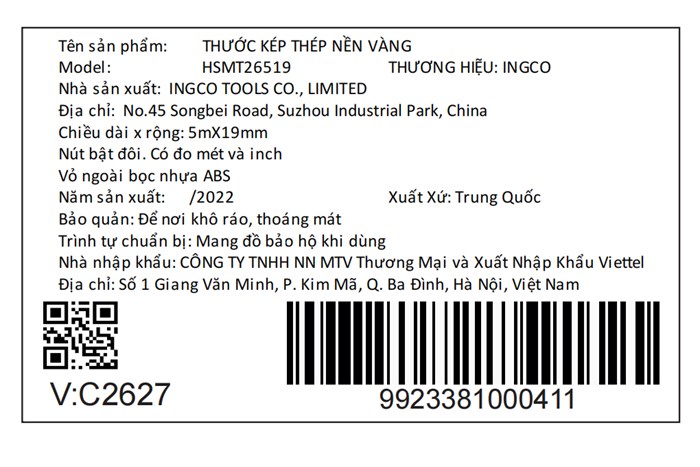 Thước cuộn tự động Ingco HSMT26519 5m