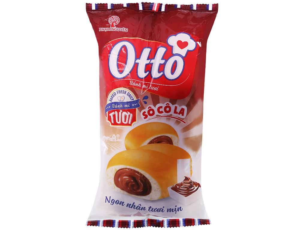 Bánh mì tươi nhân socola Otto gói 90g 1