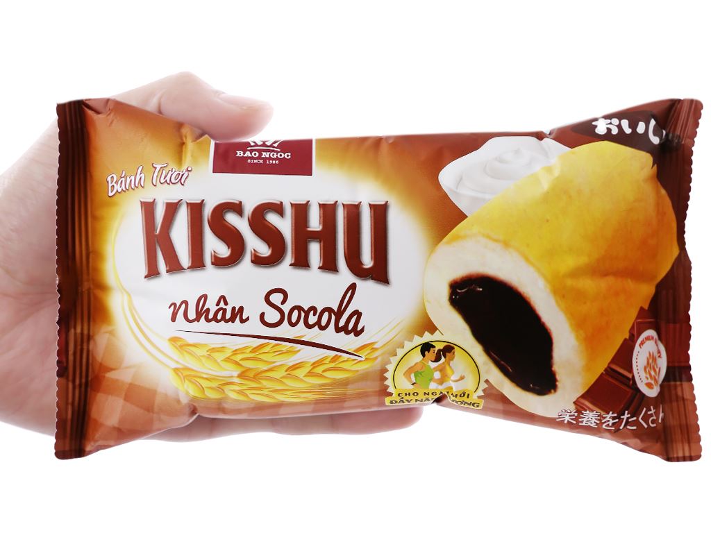 Bánh mì tươi nhân socola Kisshu gói 50g 5