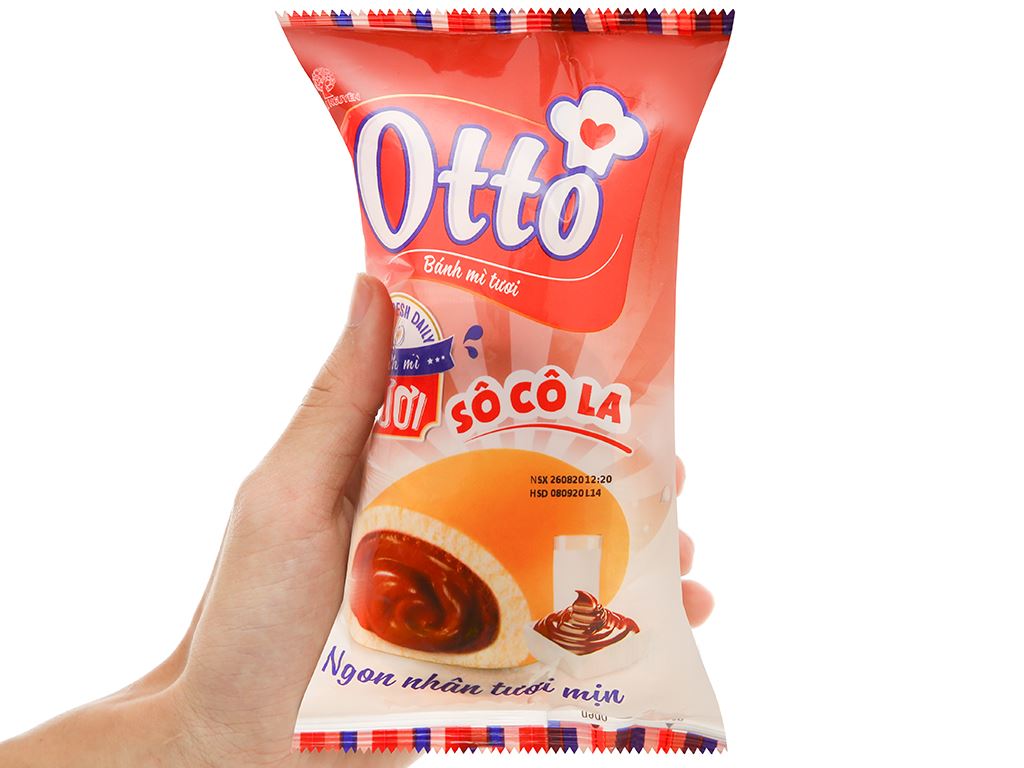 Bánh mì tươi nhân socola Otto gói 40g 4