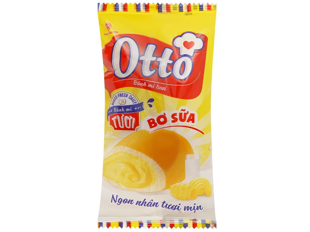 Bánh mì tươi nhân bơ sữa Otto gói 40g 1
