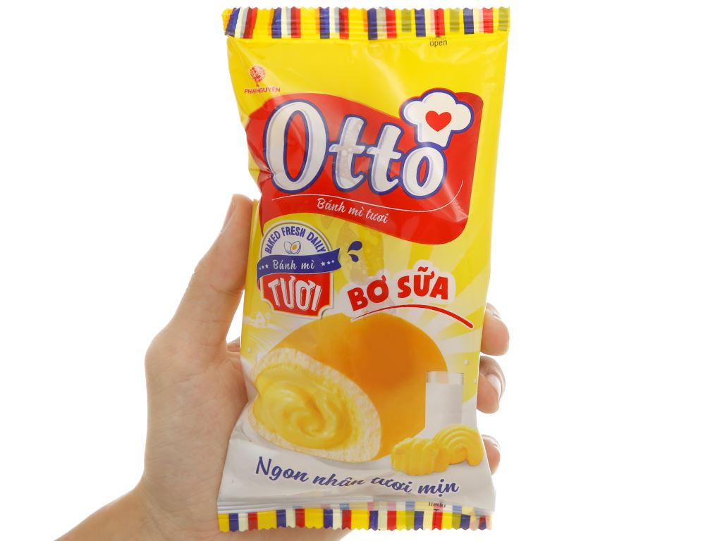 Bánh mì tươi nhân bơ sữa Otto gói 40g 3