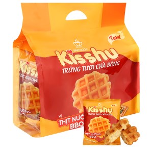 Bánh trứng tươi chà bông vị BBQ Kisshu gói 96g