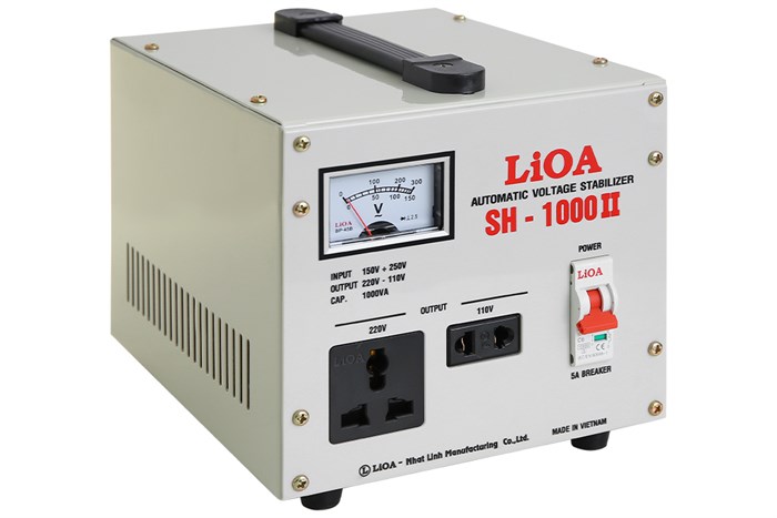 Ổn áp LiOA 1 pha 1kVA SH-1000II Màu Xám nhạt