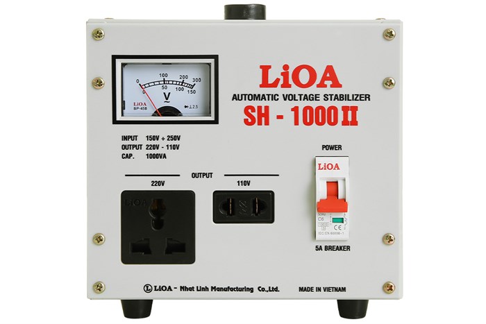 Ổn áp LiOA 1 pha 1kVA SH-1000II Màu Xám nhạt