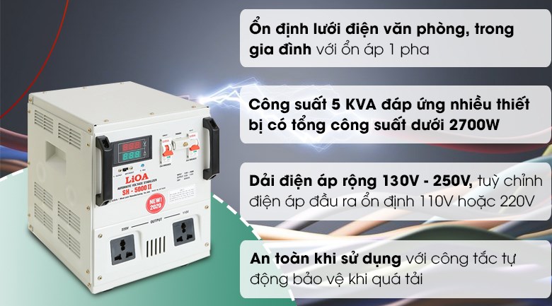 Ổn áp LiOA 1 pha 5kVA SH-5000II