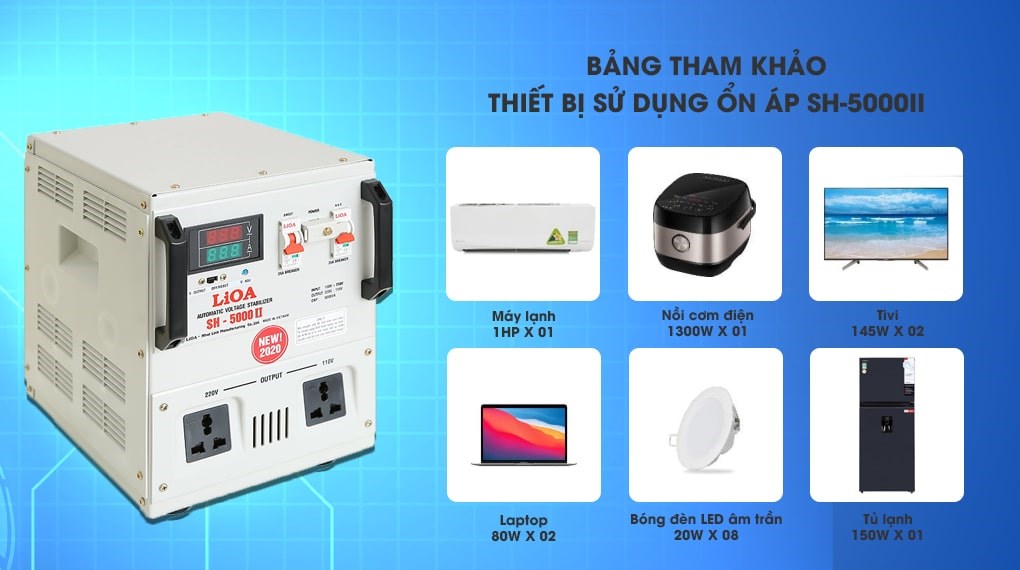 Ổn áp LiOA 1 pha 5kVA SH-5000II