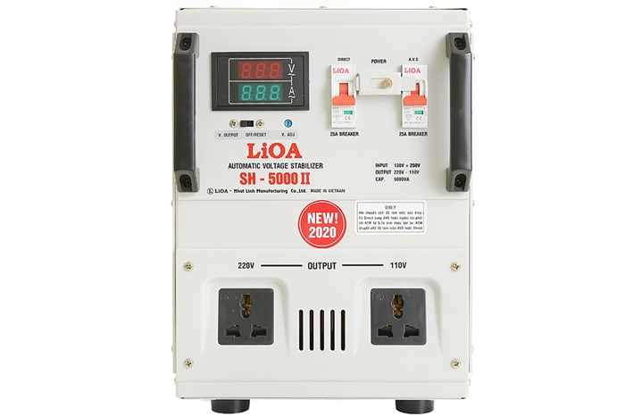 Ổn áp LiOA 1 pha 5kVA SH-5000II Màu Xám nhạt