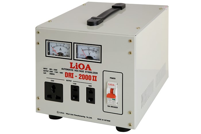 Ổn áp LiOA 1 pha 2kVA DRI-2000II Màu Xám nhạt