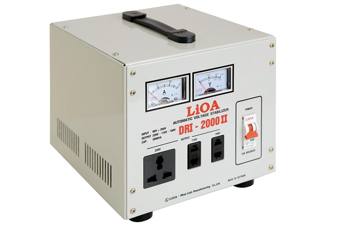 Ổn áp LiOA 1 pha 2kVA DRI-2000II Màu Xám nhạt
