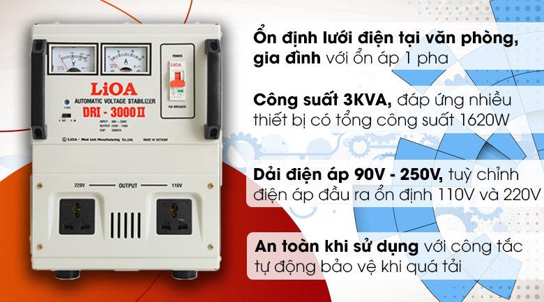Ổn áp LiOA 1 pha 3kVA DRI-3000II