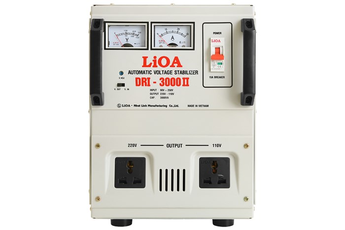 Ổn áp LiOA 1 pha 3kVA DRI-3000II Màu Xám nhạt