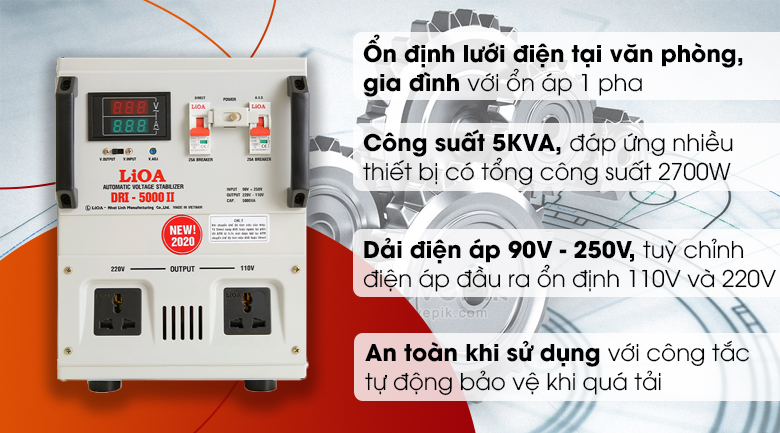 Ổn áp LiOA 1 pha 5KVA DRI-5000II
