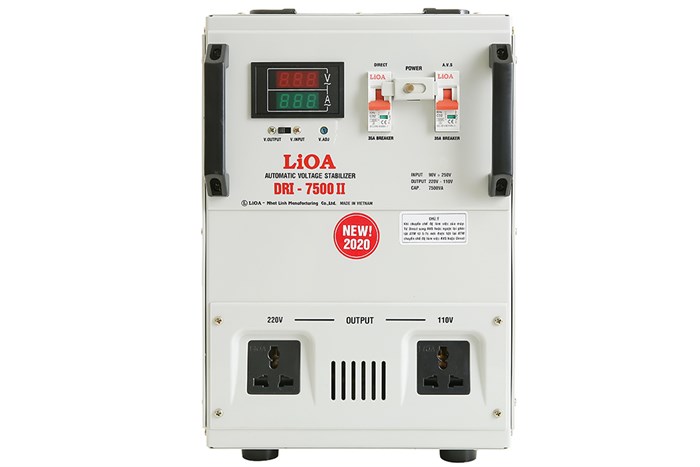 Ổn áp LiOA 1 pha 7.5kVA LiOA DRI-7500II Màu Xám nhạt