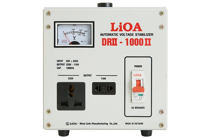 Ổn áp LiOA 1 pha 1kVA DRII-1000II Màu Xám nhạt
