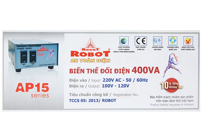 Biến thế Robot UT1P400A - AP15 400VA Màu Xám