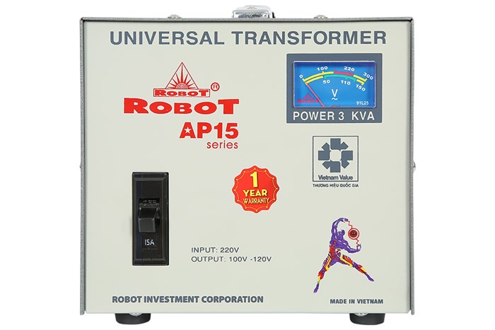 Biến thế Robot UT1P3000A - AP15 3KVA Màu Xám