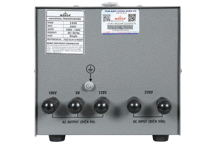 Biến thế Robot UT1P3000A - AP15 3KVA Màu Xám