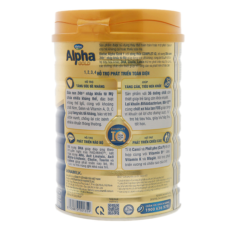 Sữa bột Dielac Alpha Gold IQ số 1 (sữa non) 400g (0 - 6 tháng) 5