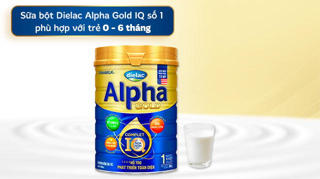 Độ tuổi - Sữa bột Dielac Alpha Gold IQ số 1 (sữa non) 800g (0 - 6 tháng)