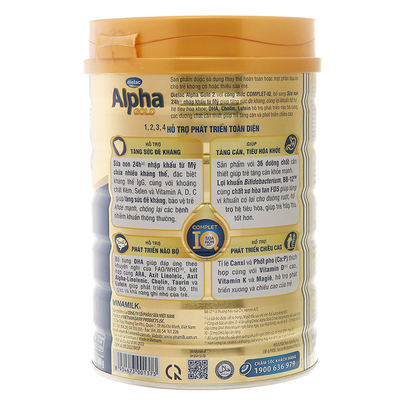 Sữa bột Dielac Alpha Gold IQ số 2 (sữa non) 800g (6 - 12 tháng) 3