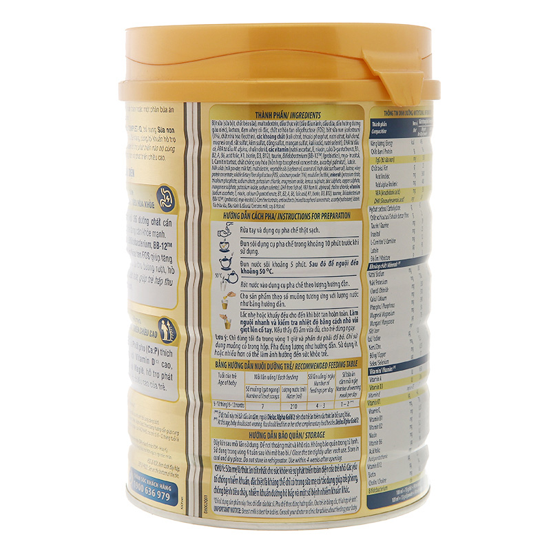 Sữa bột Dielac Alpha Gold IQ số 2 (sữa non) 800g (6 - 12 tháng) 5