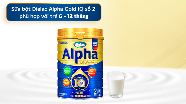 Độ tuổi - Sữa bột Dielac Alpha Gold IQ số 2 (sữa non) 800g (6 - 12 tháng)