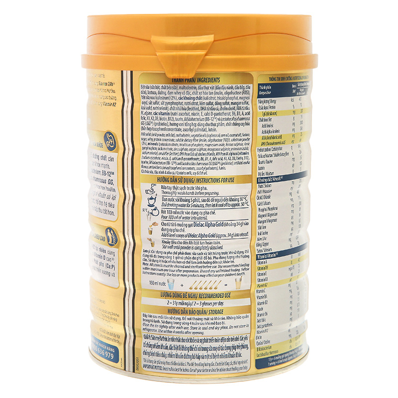 Sữa bột Dielac Alpha Gold IQ số 3 (sữa non) 850g (1 - 2 tuổi) 5