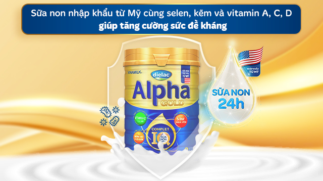 Sữa bột Dielac Alpha Gold IQ số 3 (sữa non) 850g (1 - 2 tuổi) - Đề kháng