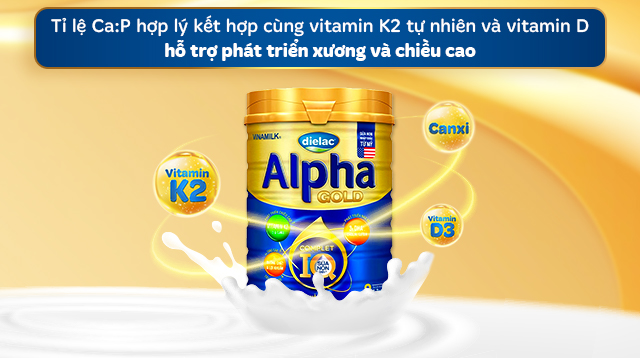 Sữa bột Dielac Alpha Gold IQ số 3 (sữa non) 850g (1 - 2 tuổi) - Tăng chiều cao