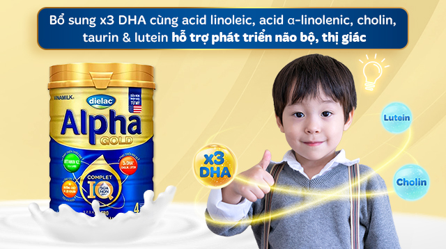 Sữa bột Dielac Alpha Gold IQ số 4 - Trí não