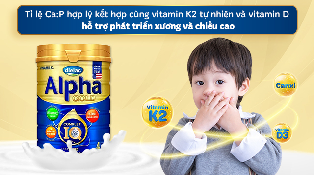 Sữa bột Dielac Alpha Gold IQ số 4 - Chiều cao