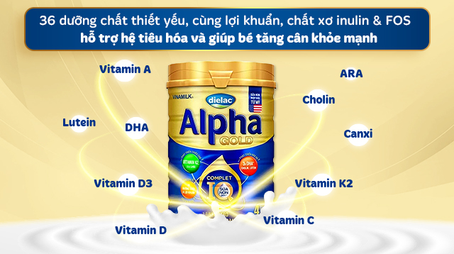 Sữa bột Dielac Alpha Gold IQ số 4 - Tiêu hóa