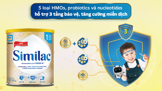 Sữa bột Similac 5G số 1 400g (0 - 6 tháng) - 3 tầng bảo vệ